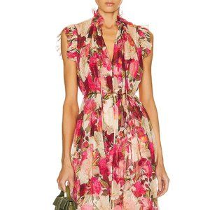 Zimmermann Wonderland Flutter Dress in Pink Peonies, size 1 (size 4-6)